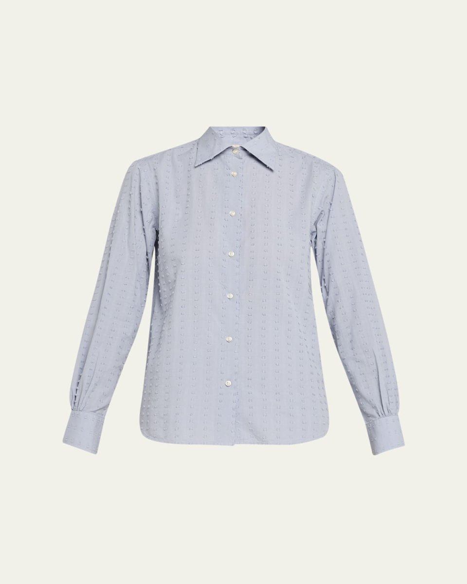 Ella Long-Sleeve Textured Japanese Cotton Shirt